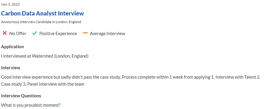 Carbon data analyst interview