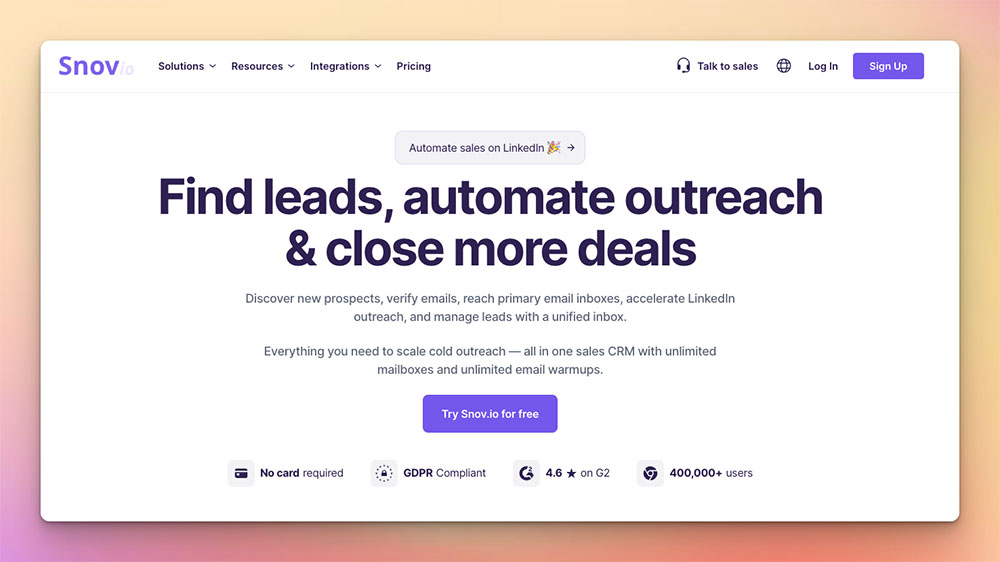 Snov.io multichannel dashboard