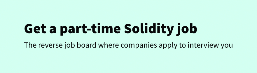 Get a part time Solidity Job
