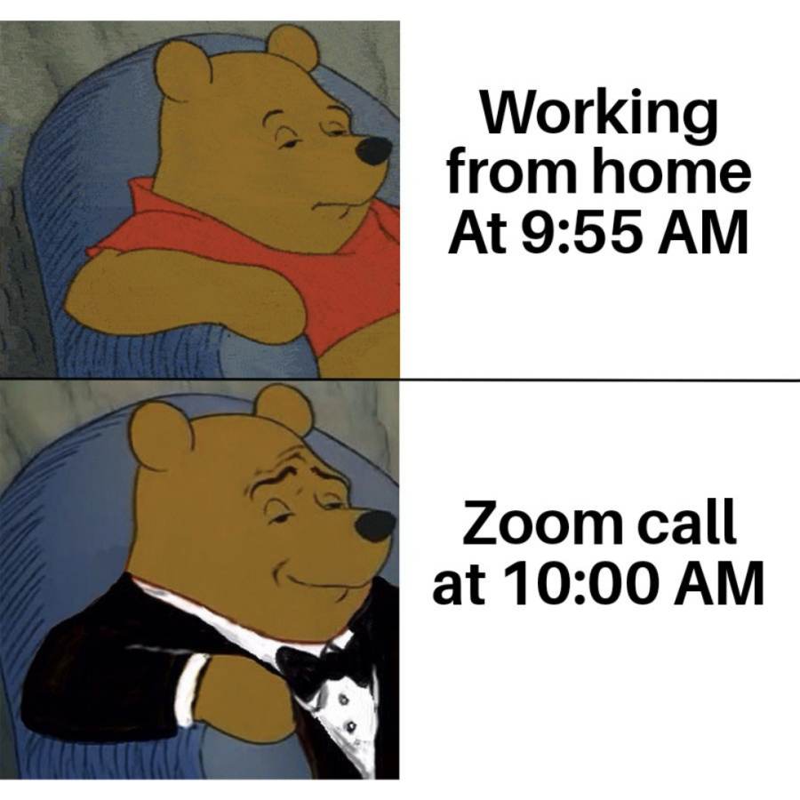 Working from home meme