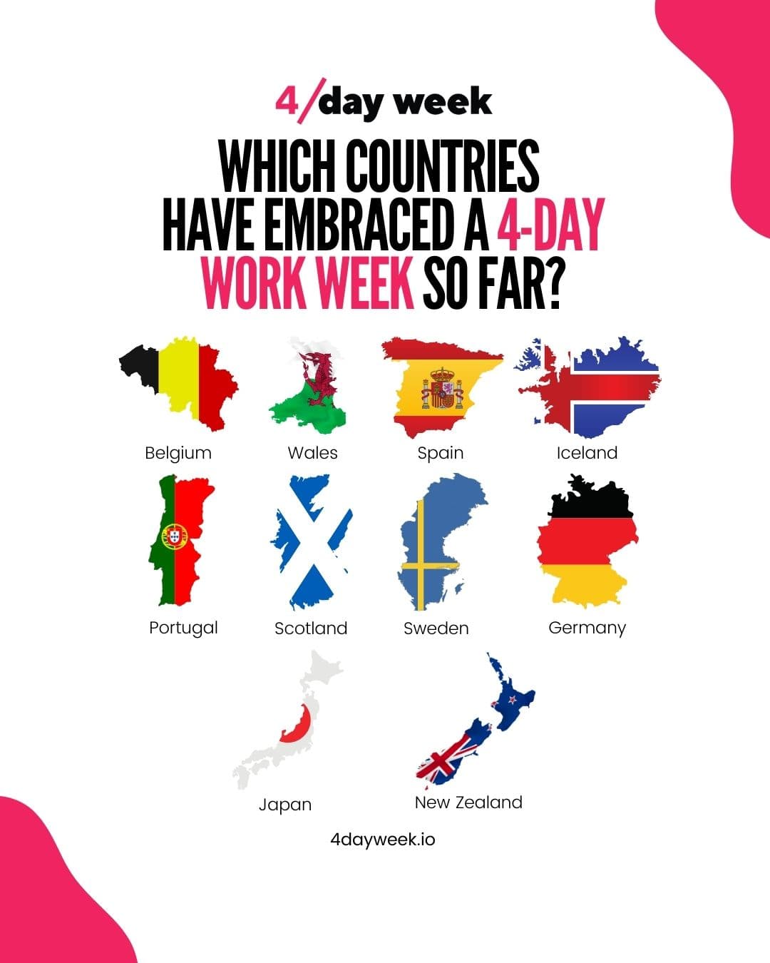  Countries That Have Embraced 4-Day Work Week
