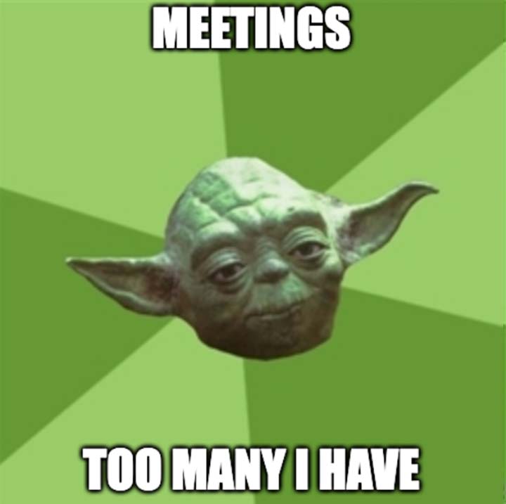 Yoda too many meetings meme